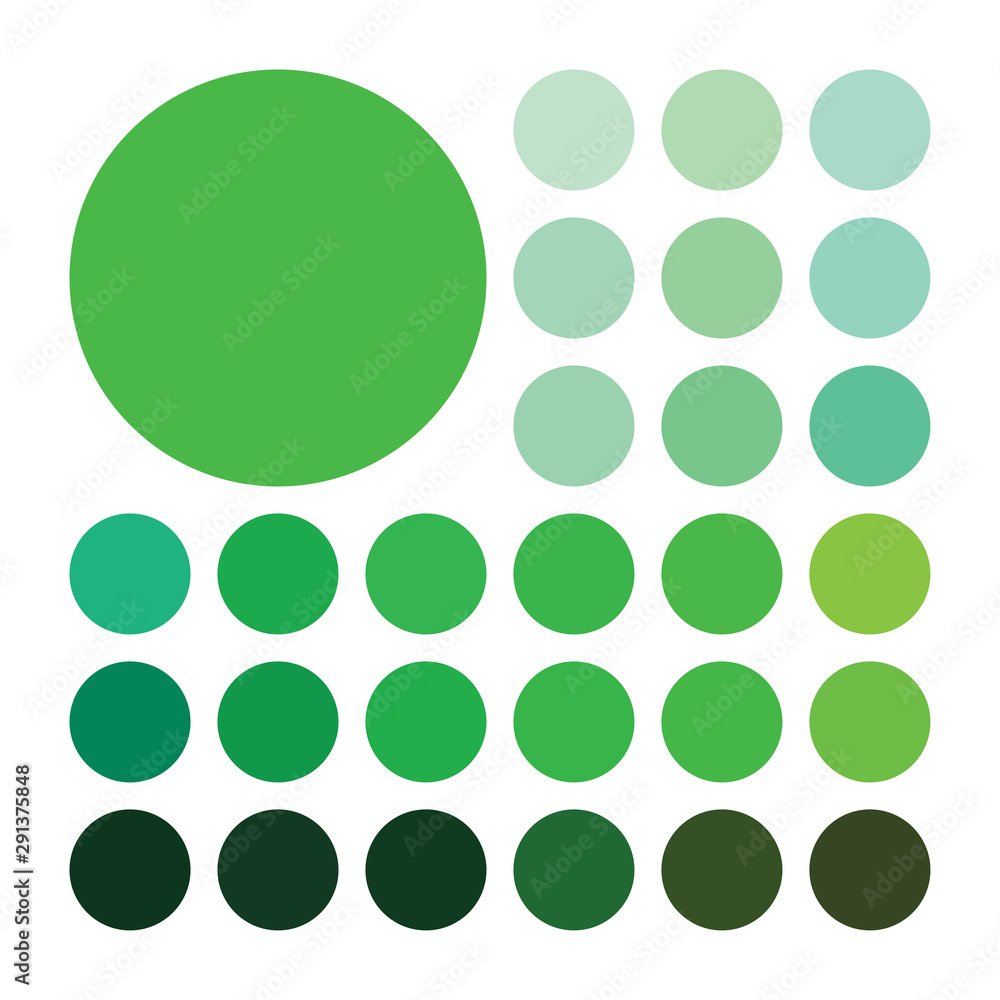 Green color palette vector illustration Stock Vector | Adobe Stock