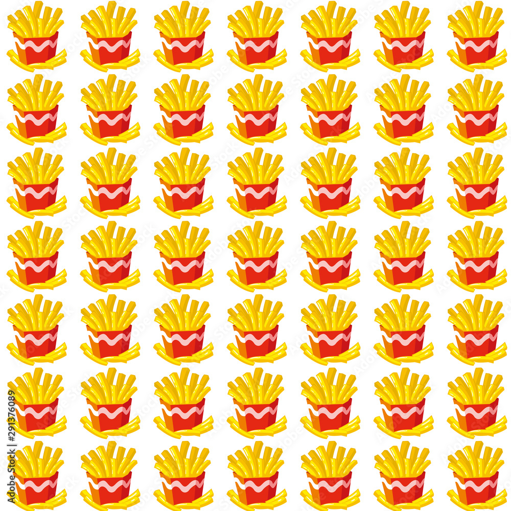 Simple seamless pattern french fries
