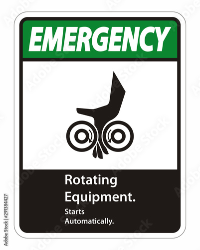 Rotating Equipment.Starts Automatically Symbol Sign Isolate on White Background,Vector Illustration