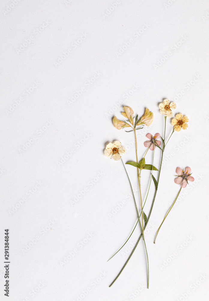 Greeting card with wild flower bouquet
