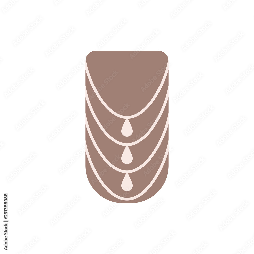 Nail brown line manicure icon. Element of nail design icon Nail brown line manicure icon. Element of nail design icon