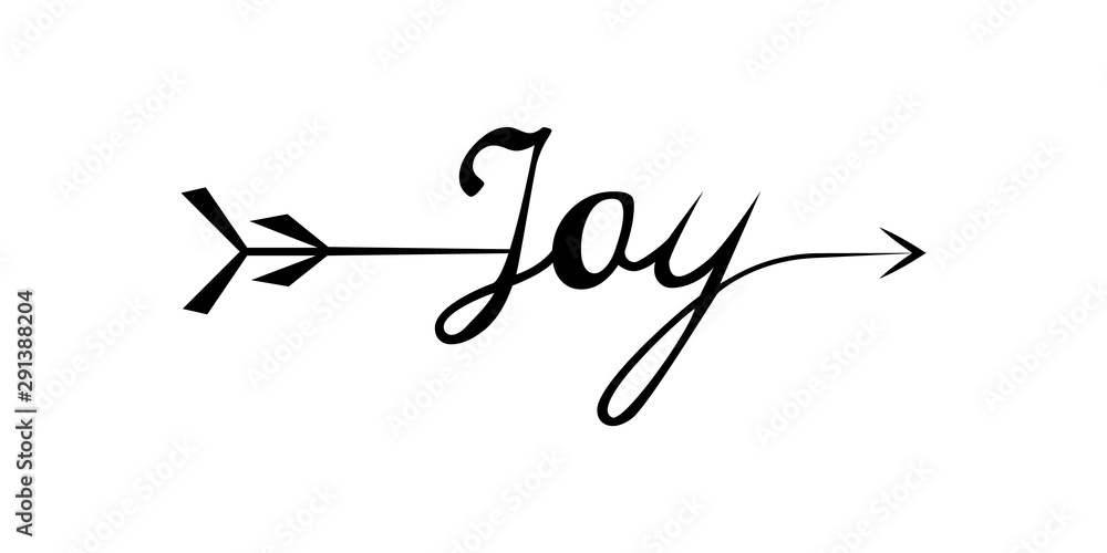 Joy writing with arrow hand draw word. Element of word in arrow style Joy writing with arrow hand draw word. Element of word in arrow style