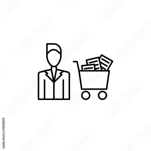 Order icon. Element of procurement process thin line icon