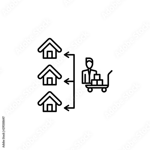 Delivery icon. Element of procurement process thin line icon