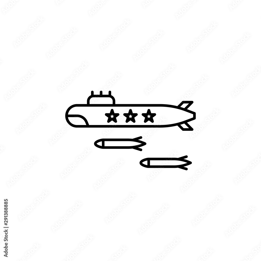 Russia, submarine icon. Element of Russia thin line icon