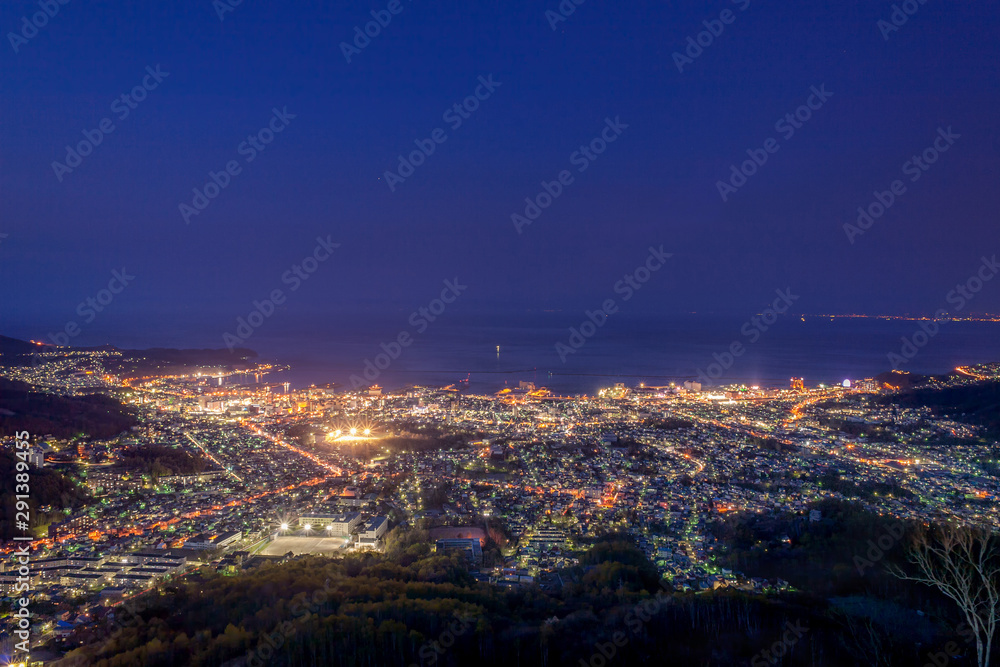 北海道・小樽市 春の天狗山からの夜景 北海道・小樽市 春の天狗山からの夜景