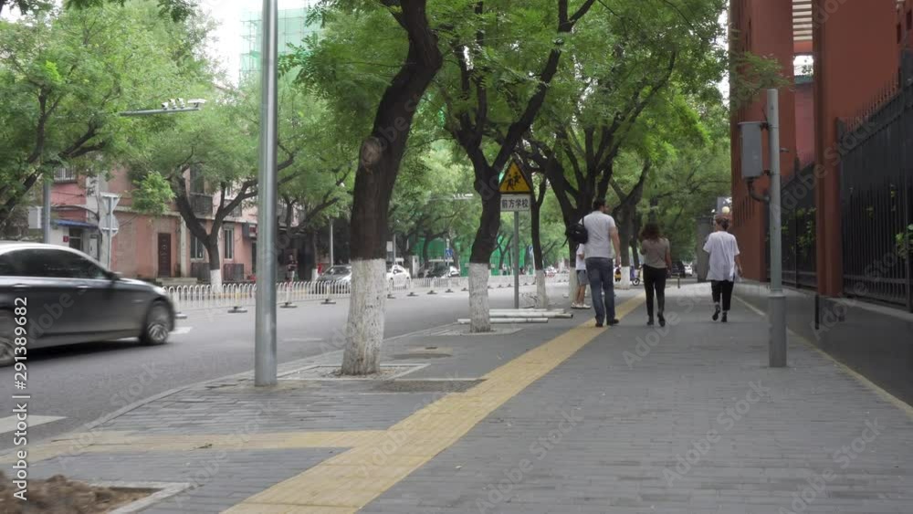 Gimbal smooth walking shot in the street, China, Beijing Gimbal smooth walking shot in the street, China, Beijing