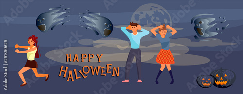 Happy halloween banner template