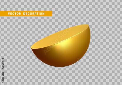 Golden Half round sphere volumetric ball