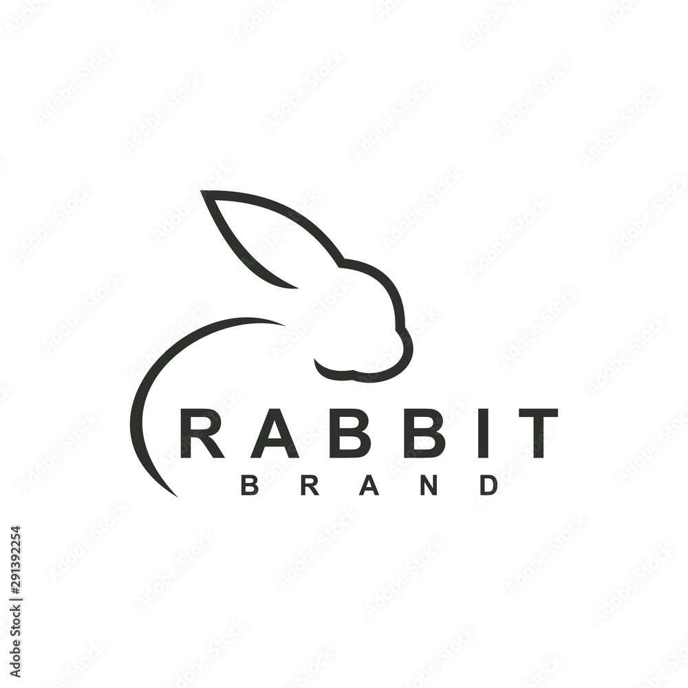 Rabbit logo template isolated brand identity icon Vector Image