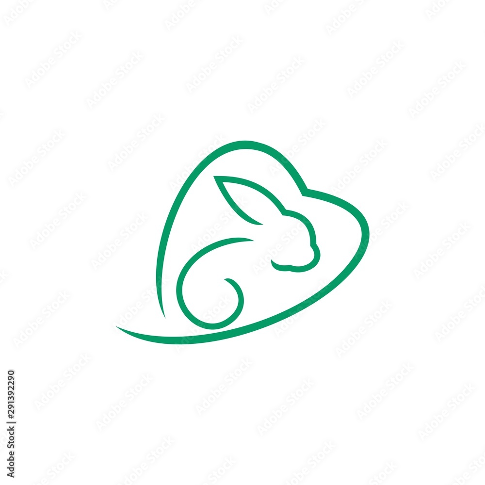 Rabbit logo template vector icon symbol illustration