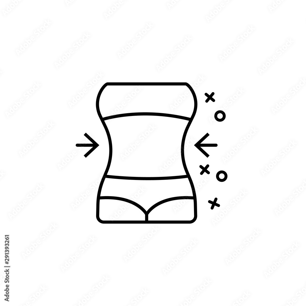 Slim fit body shapes waist icon. Element of fabric features icon vector de  Stock | Adobe Stock