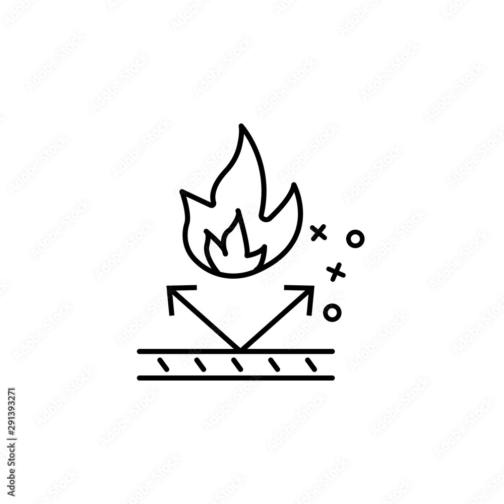 Fireproof textile fabric icon. Element of fabric features icon