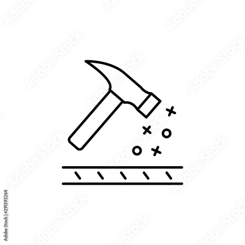Durable textile hammer icon. Element of fabric features icon