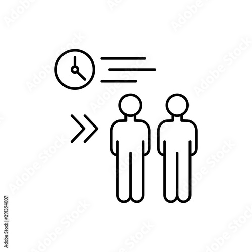 Men time work business icon. Element of overpopulation thin line icon