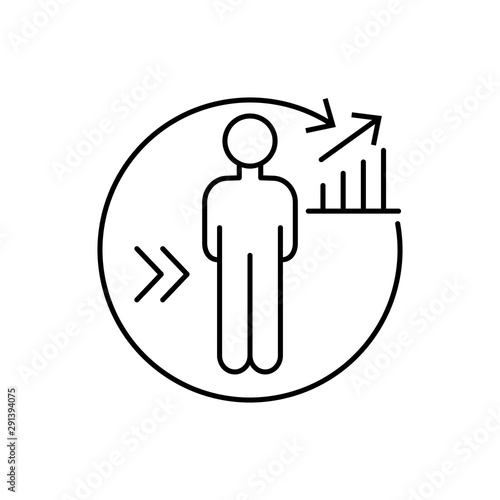 Growth man business icon. Element of overpopulation thin line icon