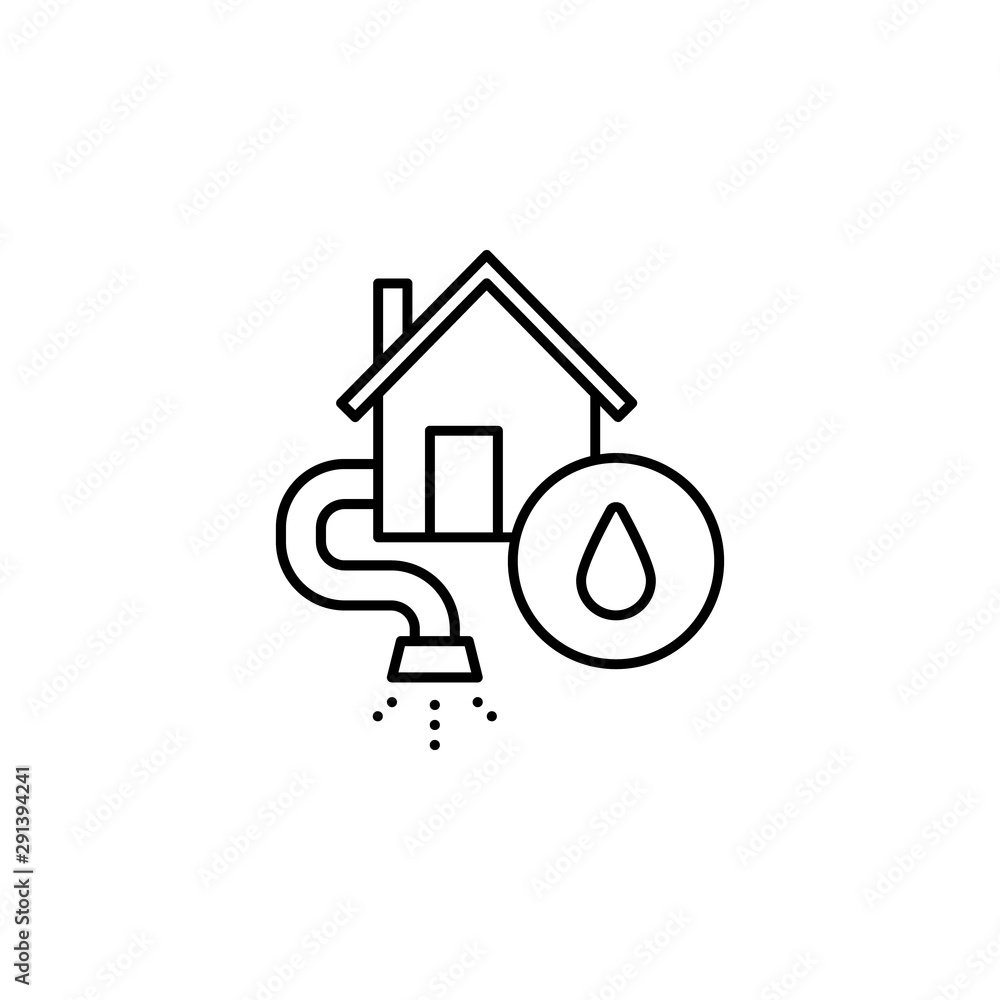 Water supply icon. Element of public services thin line icon Water supply icon. Element of public services thin line icon