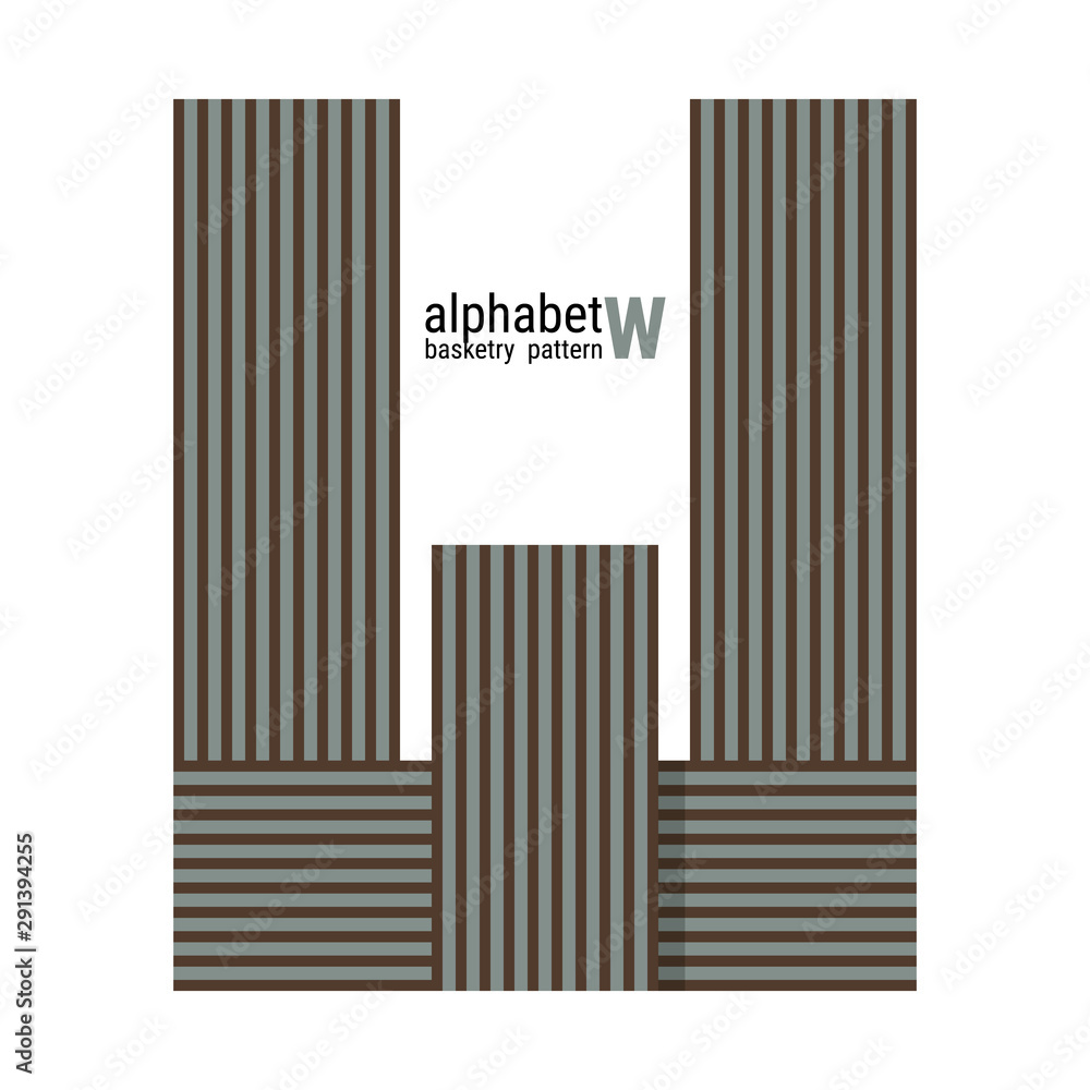 W - Unique alphabet shape design with Basketry pattern W - Unique alphabet shape design with Basketry pattern