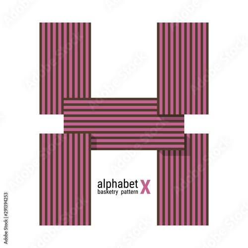 X - Unique alphabet shape design with Basketry pattern