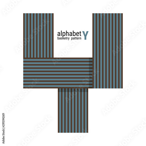 Y - Unique alphabet shape design with Basketry pattern