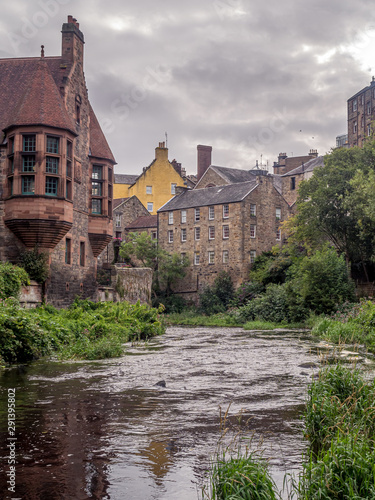 Picturesque Dean Village along the river Leith in Edinburgh, Scotland