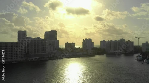 Wallpaper Mural Sunrise Florida Fort Lauderdale aerial drone shot Torontodigital.ca