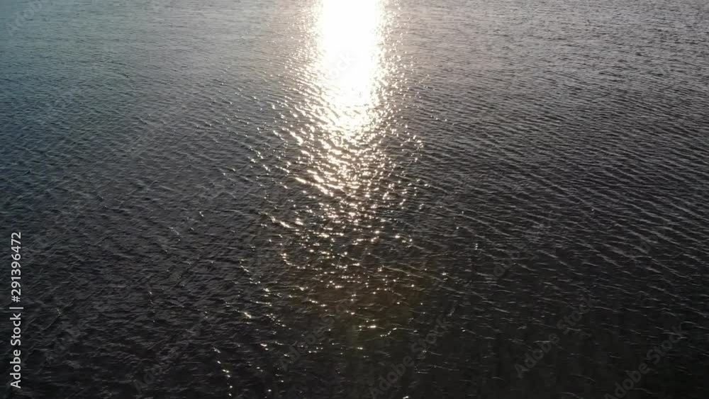 日本海　若狭美浜の夕焼け　福井県三方郡　ドローン空撮