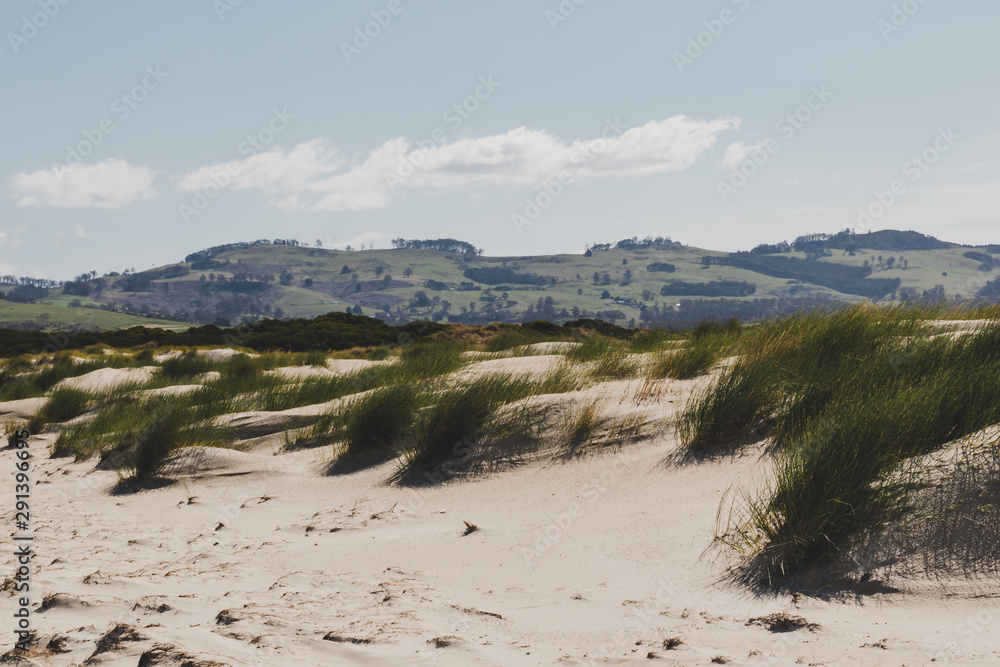 deserted sand beach in Marion Bay in Australia deserted sand beach in Marion Bay in Australia
