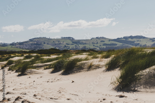 deserted sand beach in Marion Bay in Australia