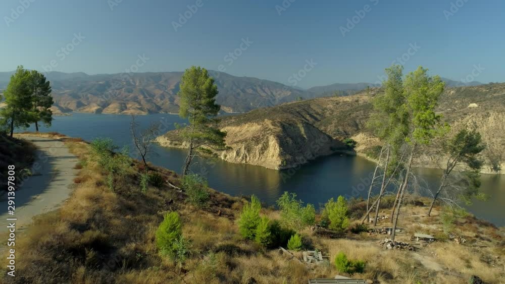 Castaic Lake Park- Man-Made Lake Cliffside View Castaic Lake Park- Man-Made Lake Cliffside View