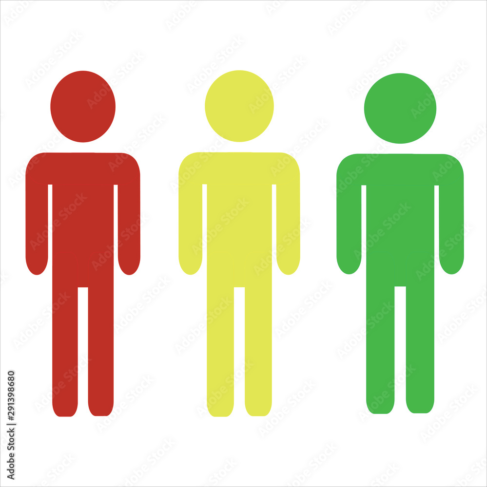 icon men bright colors of the traffic light icon men bright colors of the traffic light
