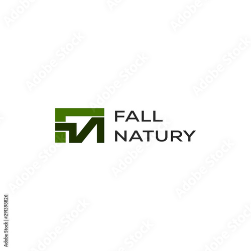 Illustration of modern dynamic geometric FN signs formed logo design