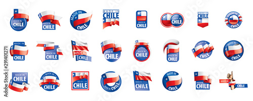 Chile flag, vector illustration on a white background.