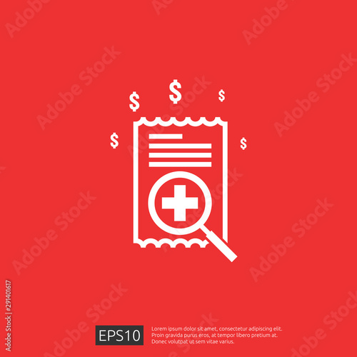 expensive health medicine cost concept. healthcare spending or expenses. Flat design vector illustration.