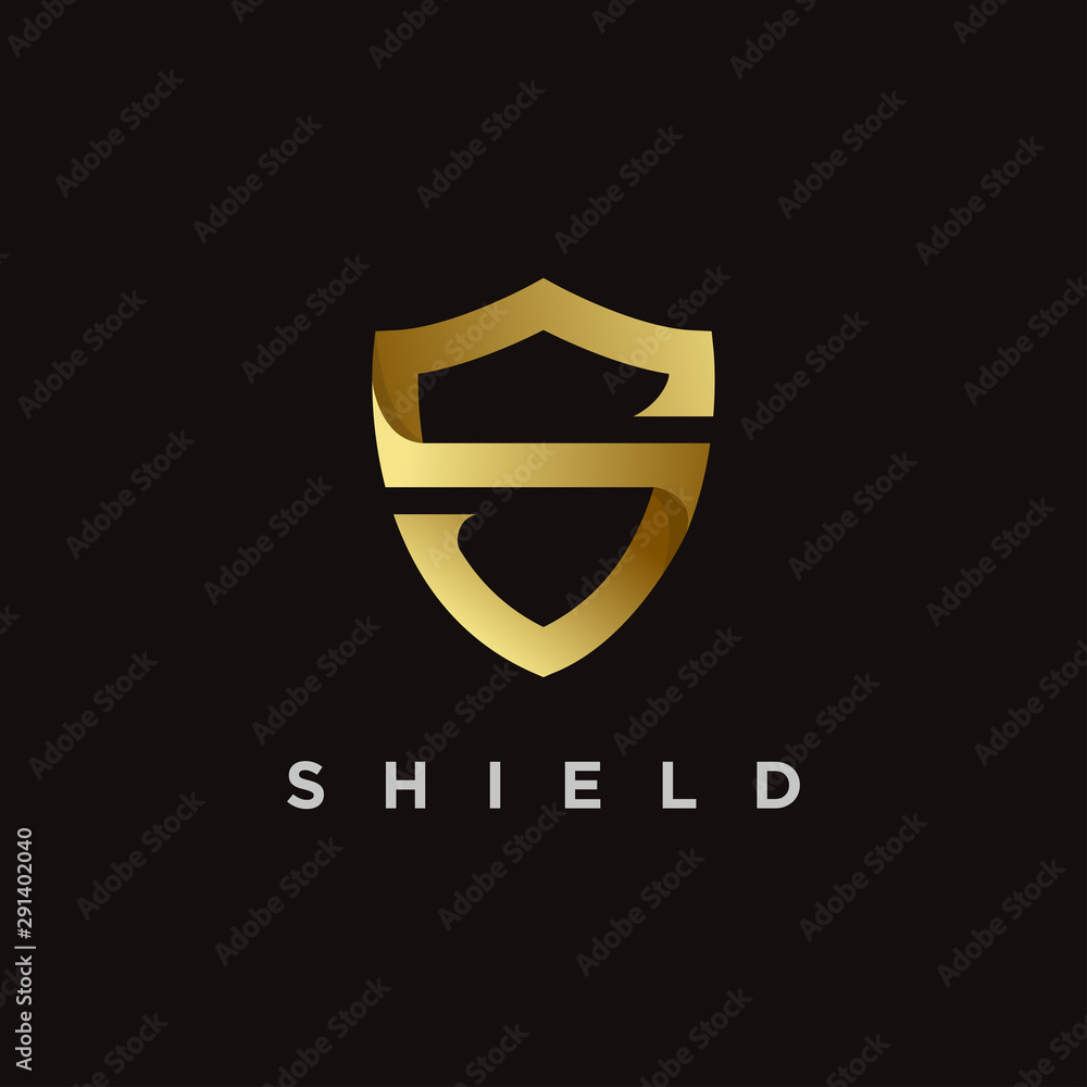Elegant golden letter S shield logo icon Stock Vector | Adobe Stock
