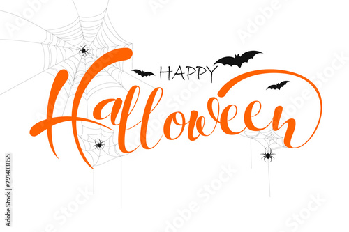 Happy Halloween sale banners or party invitation background.Vector illustration .calligraphy of "halloween"