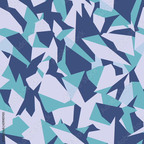 3d abstract ice stones. Icy mishmash. Winter colors, snow groats. Vector geometric seamless background, with triangle, diamond pattern wallpaper design. Stock illustration.