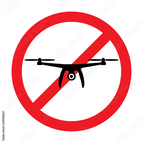 no fly drone zone warning sign vector