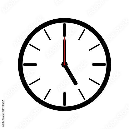 wall clock showing office working hours vector