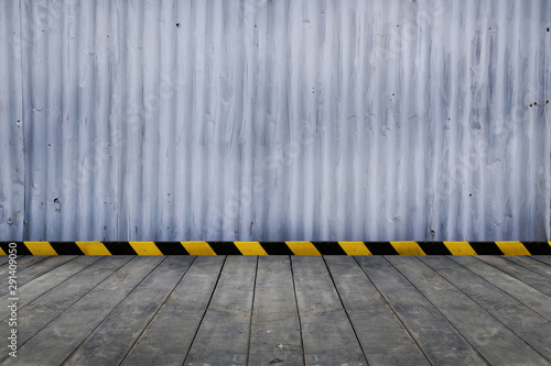 Wallpaper Mural empty room space for background template with paving floor and metal line pattern Torontodigital.ca