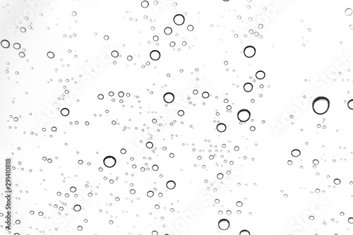 Rain drops on window glasses surface Natural Pattern of raindrops. Natural pattern of raindrops on white background for your design.