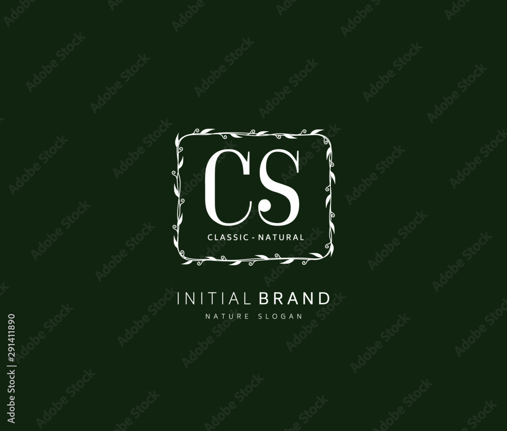 C S CS Beauty vector initial logo, handwriting logo of initial signature, wedding, fashion, jewerly, boutique, floral and botanical with creative template for any company or business.