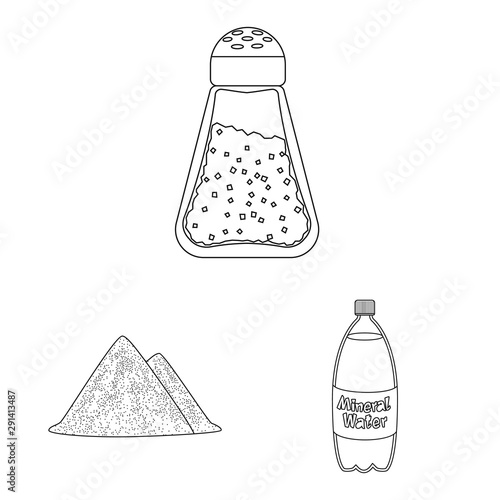 Isolated object of sodium and mineral icon. Collection of sodium and kitchen vector icon for stock.