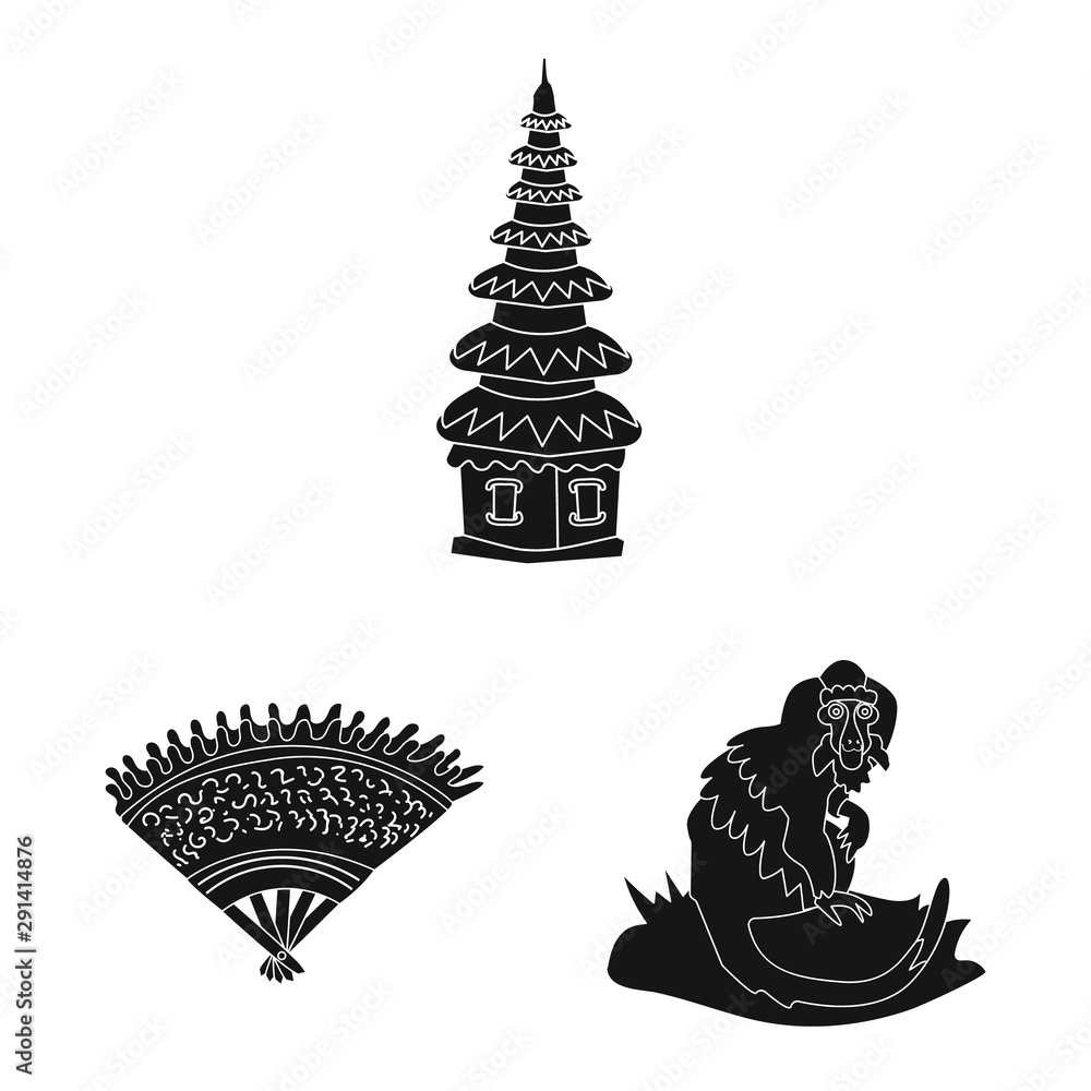Vector design of and traditional logo. Set of and bali stock vector illustration. Vector design of and traditional logo. Set of and bali stock vector illustration.