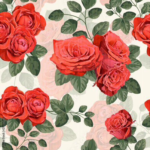Seamless vintage pattern with roses