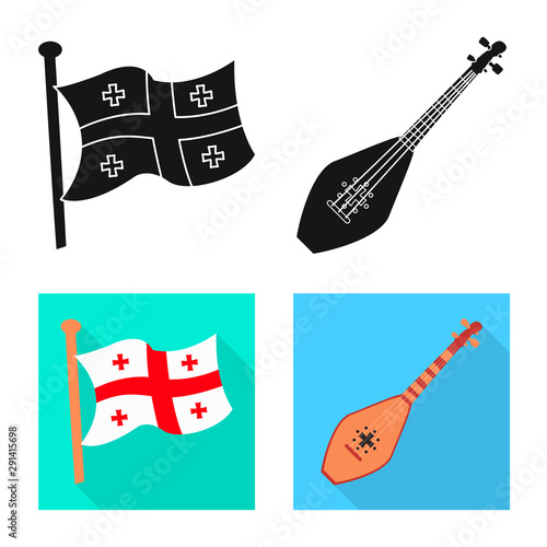 Vector illustration of culture and sightseeing logo. Set of culture and originality vector icon for stock.