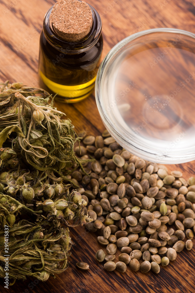 Cannabis extract with leaves Cannabis extract with leaves