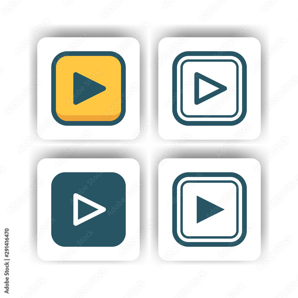 play button icon for mobile, web, and presentation with flat color vector illustrator play button icon for mobile, web, and presentation with flat color vector illustrator