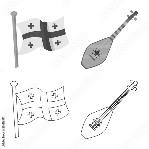 Vector illustration of culture and sightseeing sign. Collection of culture and originality vector icon for stock.