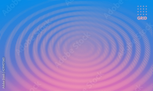 3D wavy background with ripple effect. Vector illustration with particle. 3D grid surface.